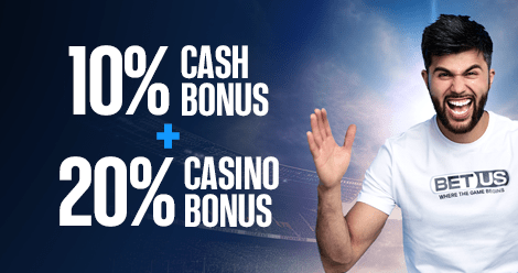 10% Bonus Cash + 20% Casino Bonus